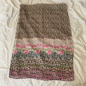 Floral Patterned Thin Scarf